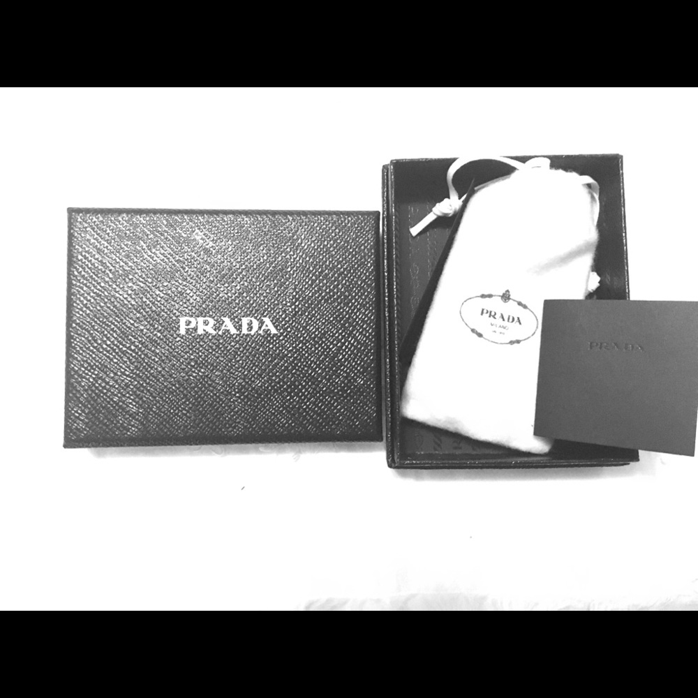 Prada Cheer Saffiano Leather Keychain